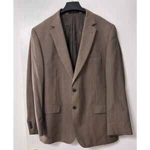 Jos A Bank RESERVE Sport Coat 44R Silk Wool Blend Brown Tan Classic Academic